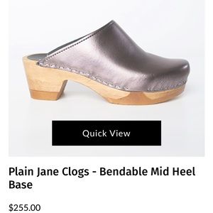 Sven clogs mid heel Pewter Metallic with Natural base